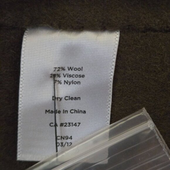 Talbots NWOT Army Green Felted Wool Blend 1 Button Blazer Size 16 - Picture 6 of 6